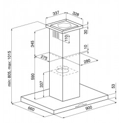 Okap wyspowy Globalo Nomina Isola 90.4 Sensor Inox