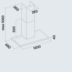 Falmec Lumen Design 120 inox przyścienny silnik 800 gwarancja 5 lat!