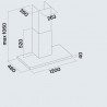 Falmec Lumen Design 120 inox przyścienny silnik 800 gwarancja 5 lat!