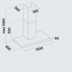 Falmec Plane Design 120 inox przyścienny silnik 800 gwarancja 5 lat!