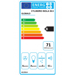 Okap wyspowy Globalo Cylindro Isola 39.5 Black Shadow