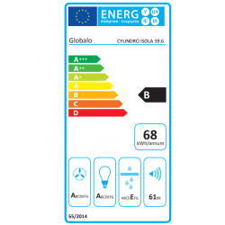 Okap wyspowy Globalo Cylindro Isola 39.6 Light Gold