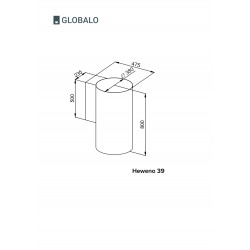 Okap przyścienny Globalo Heweno 39.3 Black