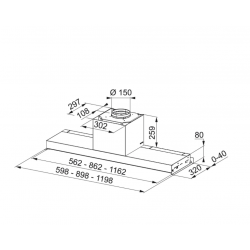 Okap do wbudowania w szafkę Style Pro FSTPRO 1208 X 305.0522.799