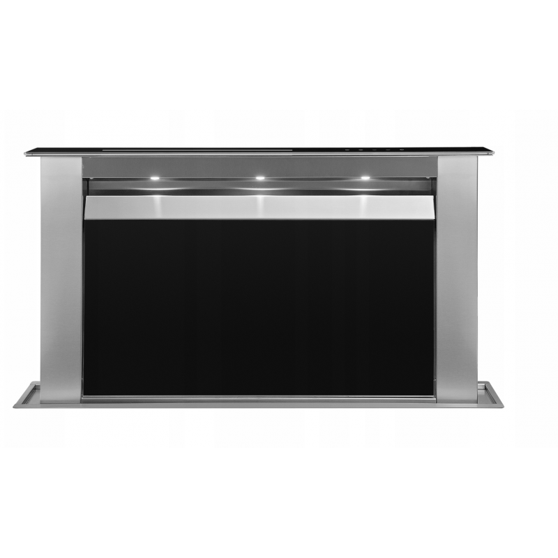 OKAP BLATOWY CIARKO DESIGN MOONDRAFT 90 INOX/CZARNE SZKŁO