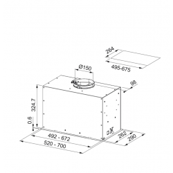 Franke Okap do wbudowania w szafkę Box Flush Evo FBFE BK MATT A70 w kolorze czarny mat