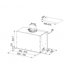 Franke Okap do wbudowania w szafkę Box Flush Evo FBFE BK MATT A52 w kolorze czarny mat