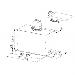 Franke Okap do wbudowania w szafkę Box Flush Evo FBFE WH MATT A70 w kolorze biały mat