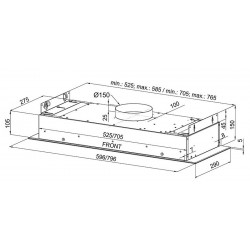 CIARKO OKAP PODSZAFKOWY AURA 74 WH