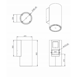 OKAP PRZYŚCIENNY CIARKO DESIGN TUBUS INOX