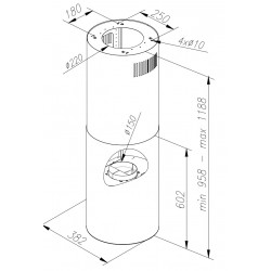 OKAP WYSPOWY CIARKO DESIGN TUBUS W INOX