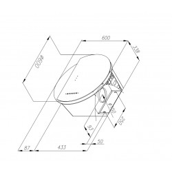 OKAP PRZYŚCIENNY CIARKO DESIGN ECLIPSE CZARNY/INOX