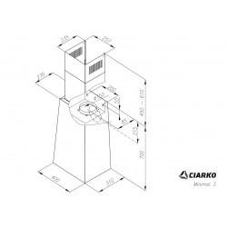 OKAP PRZYŚCIENNY CIARKO DESIGN MINIMAL 3 CZARNY