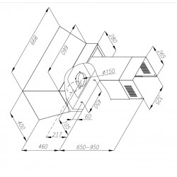 OKAP PRZYŚCIENNY CIARKO DESIGN MINIMAL 6 90 CZARNY