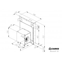 OKAP BLATOWY CIARKO DESIGN MOONDRAFT 90 INOX/CZARNE SZKŁO