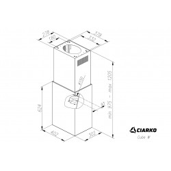 OKAP WYSPOWY CIARKO DESIGN CUBE W ZŁOTY