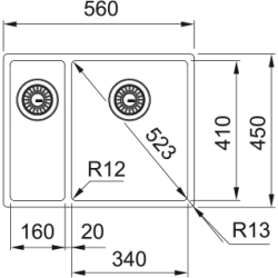 Zlewozmywak Box BXX 260/160-34-16