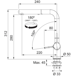 Kanon KNG 110-52 + Active L Twist pull-out spray