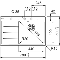 Zlewozmywak Centro CNG 611-78 TL