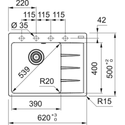 Zlewozmywak Centro CNG 611-62 TL