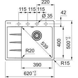 Zlewozmywak Centro CNG 611-62 TL