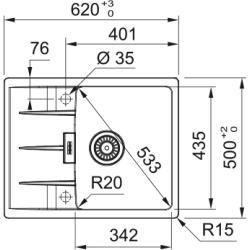 Zlewozmywak Centro CNG 611-62 TL