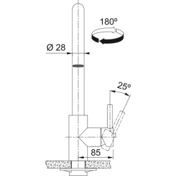 Bateria kuchenna Kubus pull-out spray