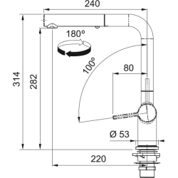 Bateria kuchenna Active L window pull-out spray