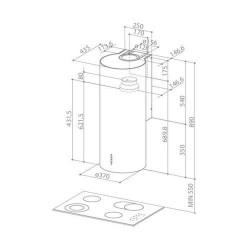 Faber Cylindra EV8 inox przyścienny RABAT W KOSZYKU + RATY 0%