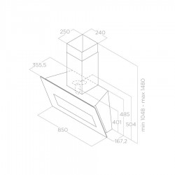 Elica Bloom-S Dekt/A/85 Dekton Czarny Mat