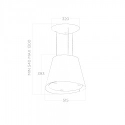 Elica Easy UX BL MAT/F/50 Czarny wyspowy