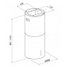 Okap wyspowy Globalo Cylindro Isola 39.5 Titanium tuba