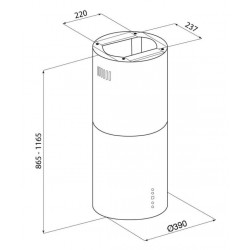 Okap wyspowy Globalo Cylindro Isola 39.5 Rose tuba