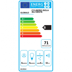Okap wyspowy Globalo Cylindro Isola 39.5 White biały tuba