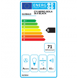 Okap wyspowy Globalo Cylindro Isola 39.5 Black czarny tuba