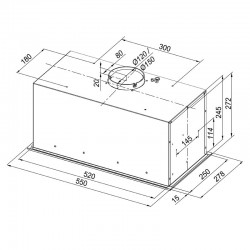 Okap do zabudowy Globalo Retio 60.1 Inox